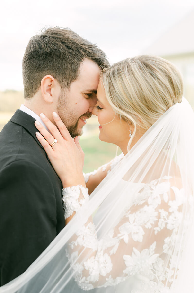 classic couple at their wedding at the farmhouse houston texas