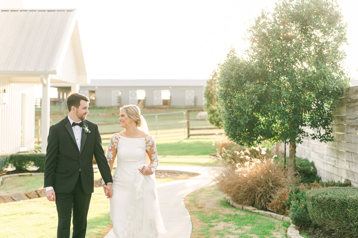 classic couple at their wedding at the farmhouse houston texas