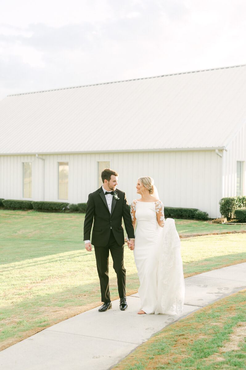 classic couple at their wedding at the farmhouse houston texas