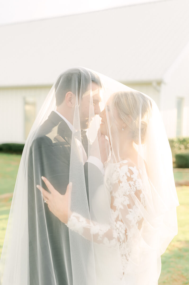 classic couple at their wedding at the farmhouse houston texas