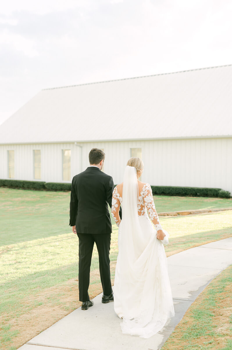 classic couple at their wedding at the farmhouse houston texas