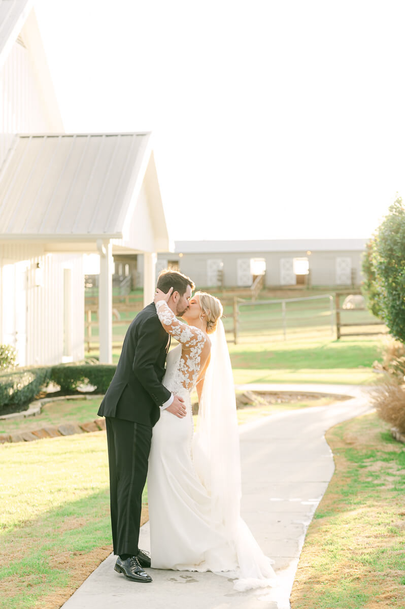 classic couple at their wedding at the farmhouse houston texas