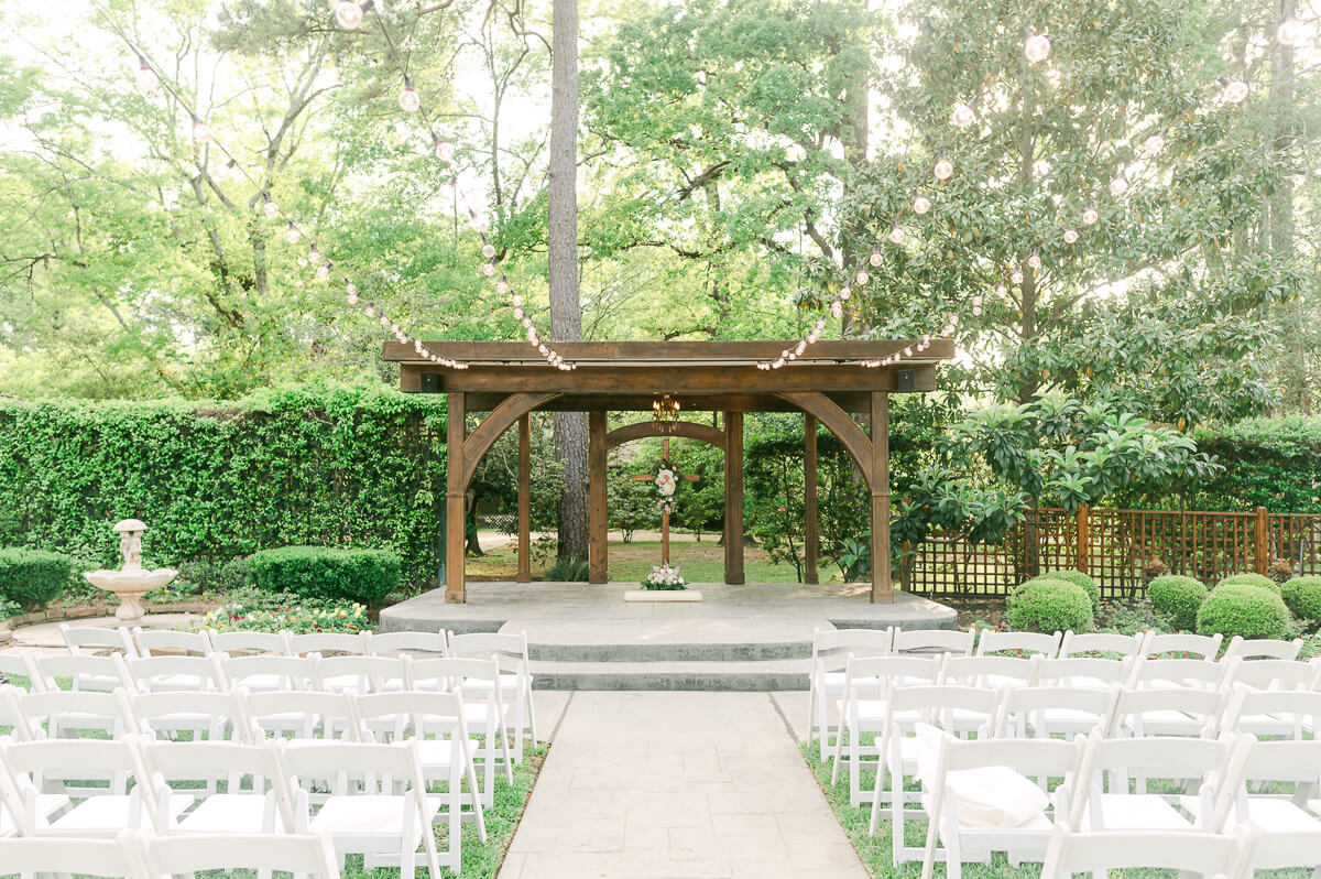 Shirley Acres Houston garden wedding ceremony