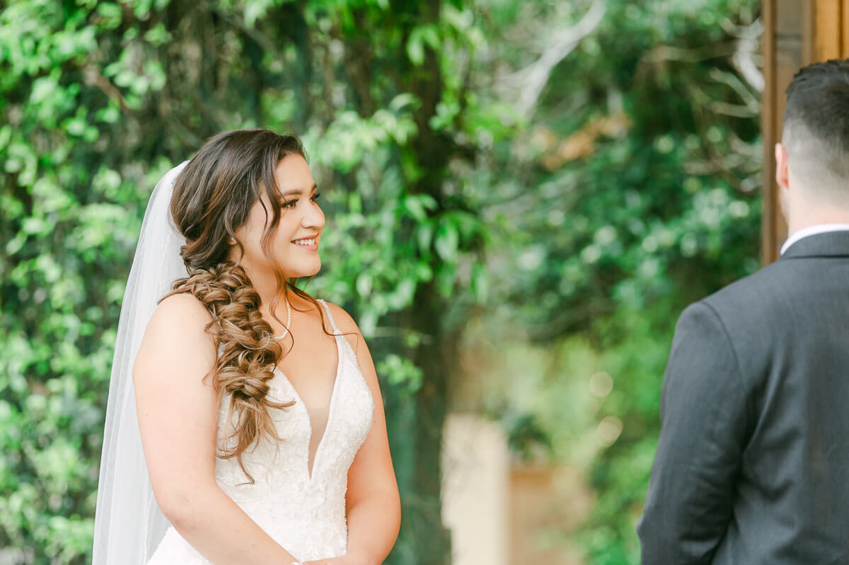 bride during Shirley Acres wedding in Houston