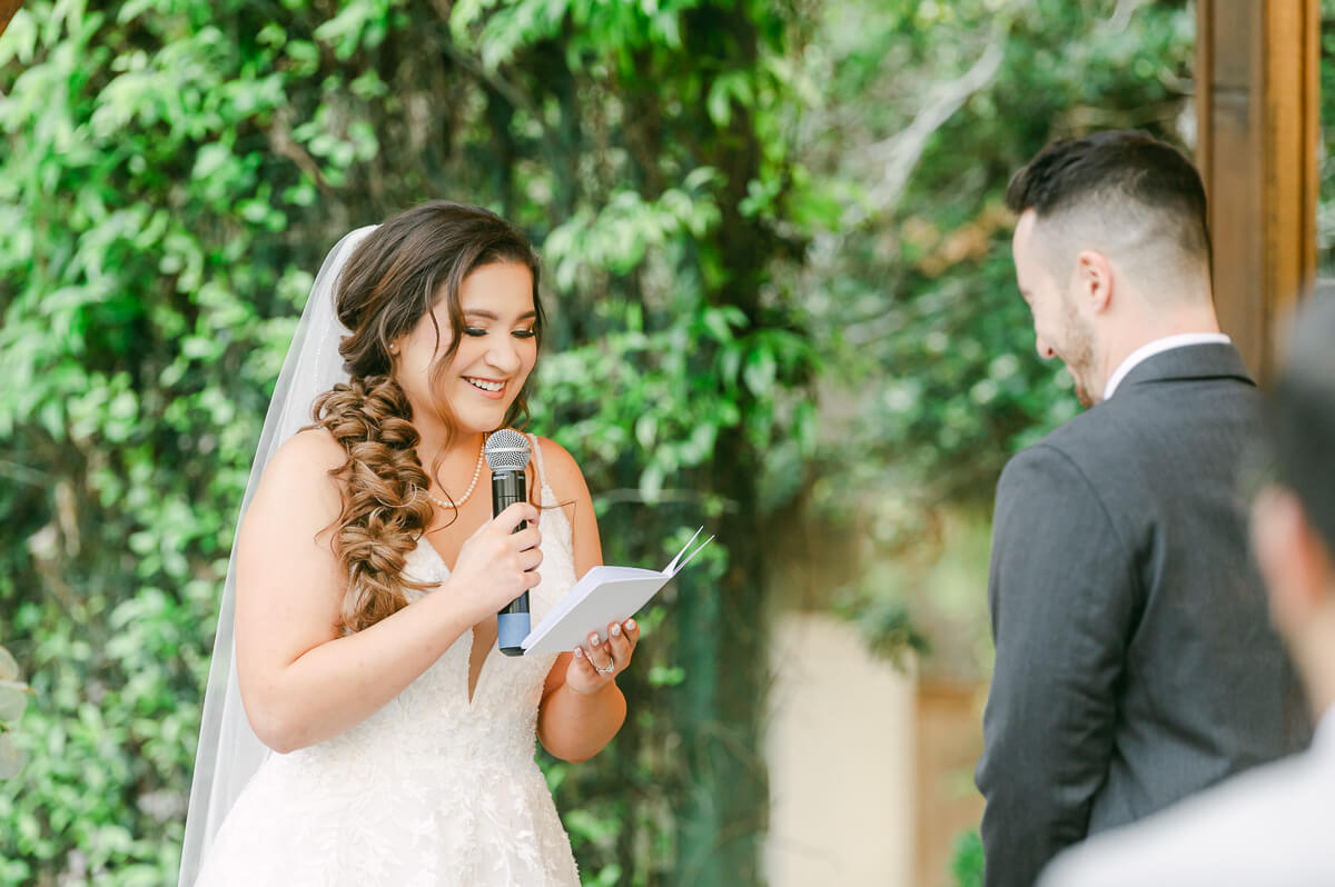 bride during Shirley Acres wedding in Houston