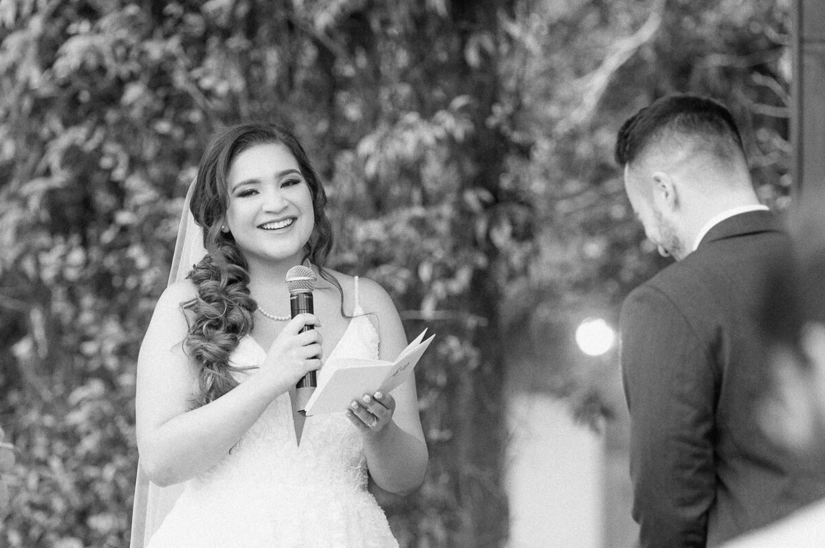 bride during Shirley Acres wedding in Houston