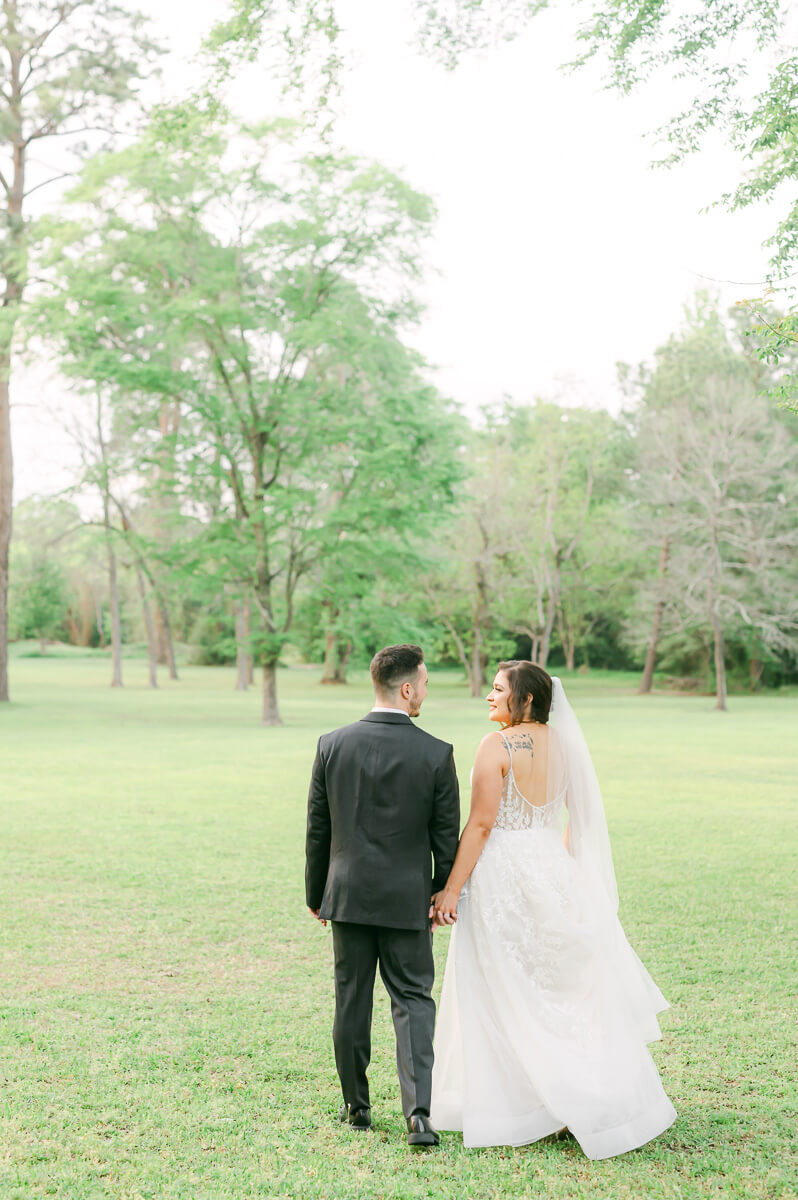 couple walking at Shirley Acres in Houston