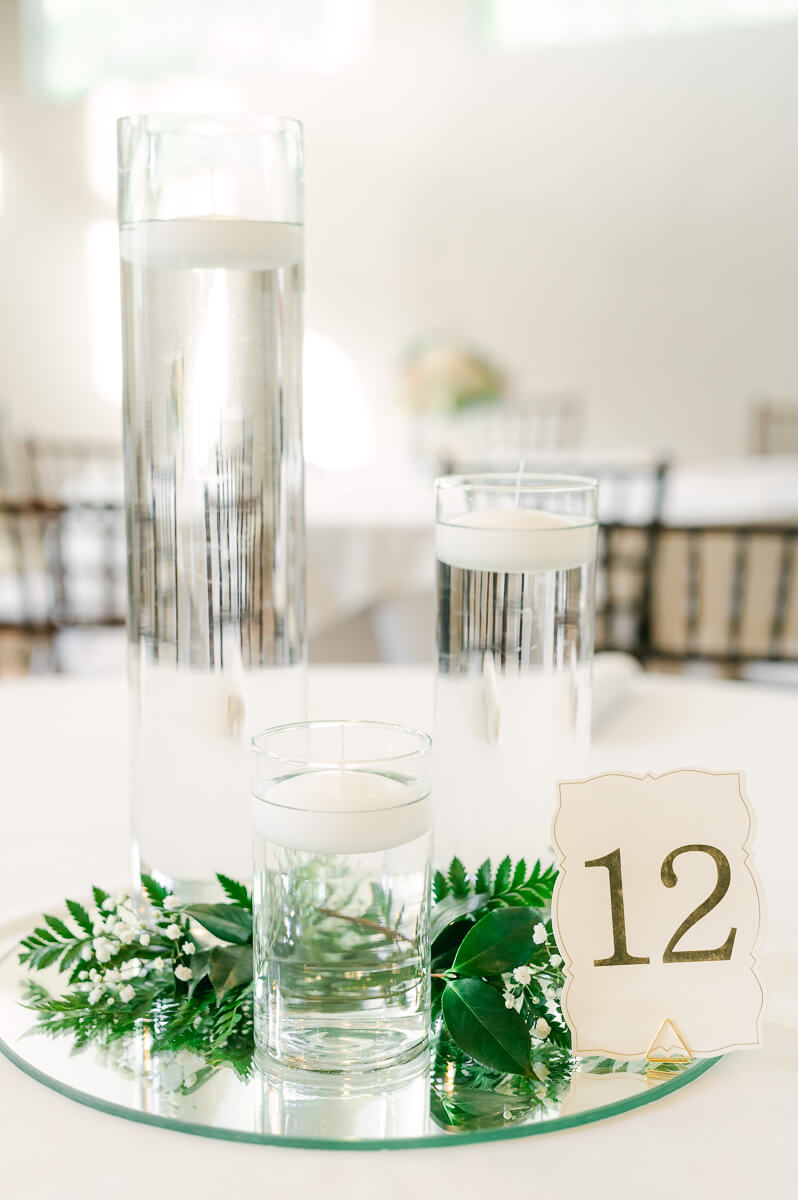 candles at wedding reception