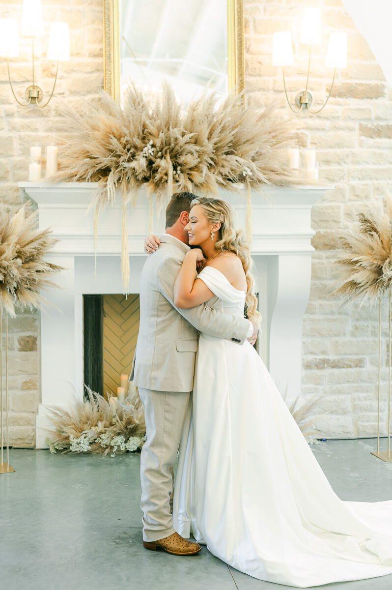 first look at wedding in Anahuac, Tx