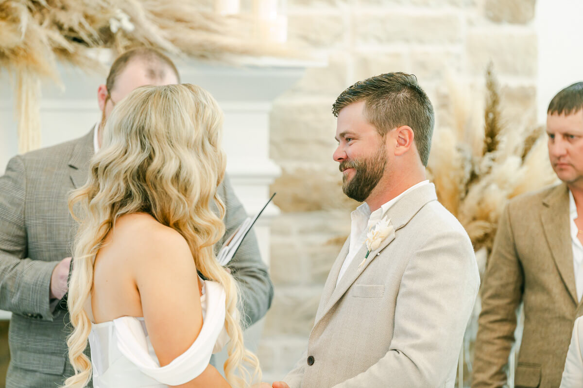 couple during their wedding ceremony in Anahuac, Tx