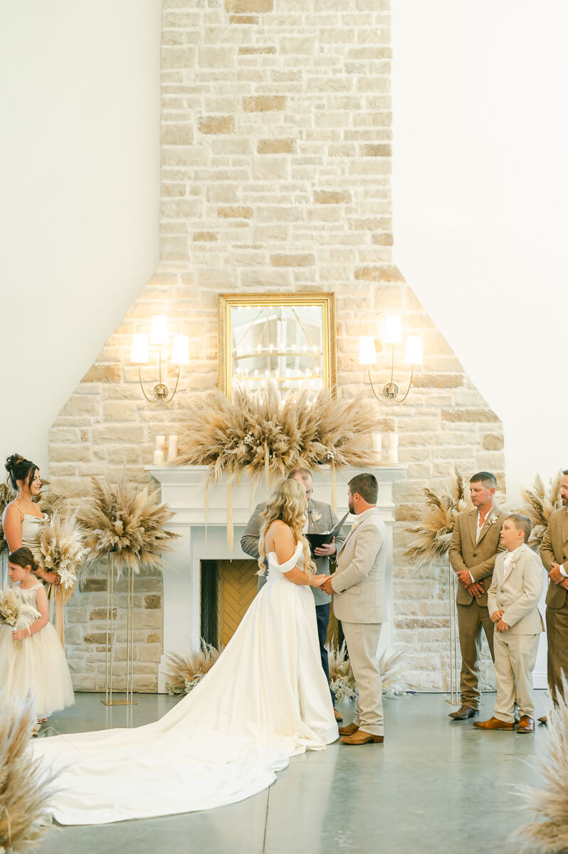 couple during their wedding ceremony in Anahuac, Tx