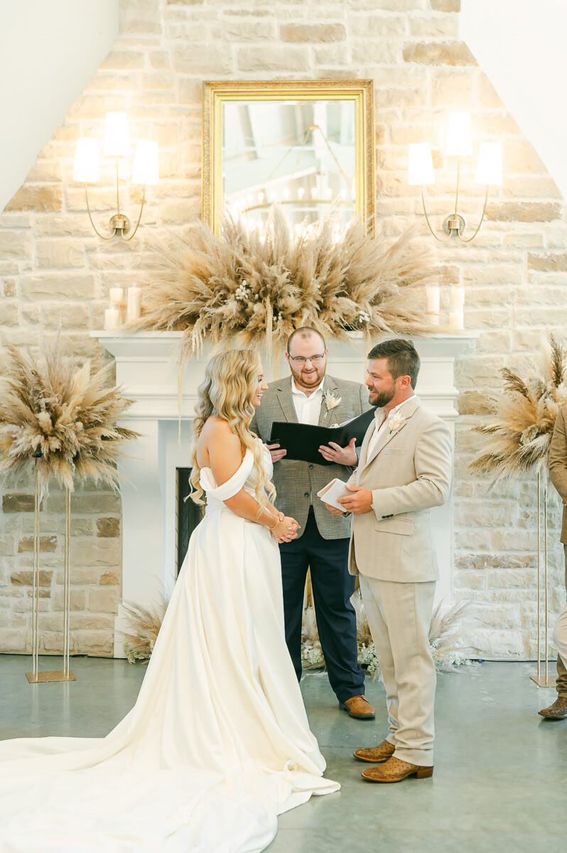 couple during their wedding ceremony in Anahuac, Tx