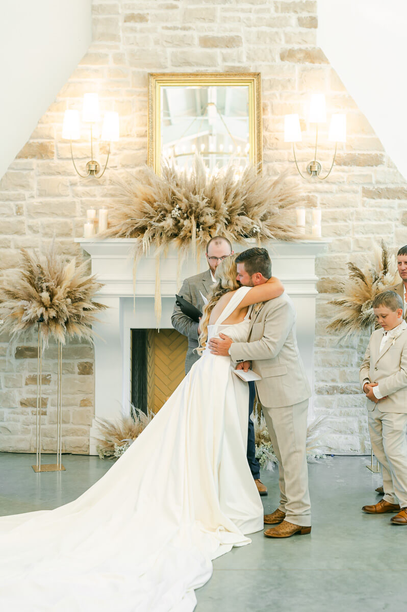 couple during their wedding ceremony in Anahuac, Tx