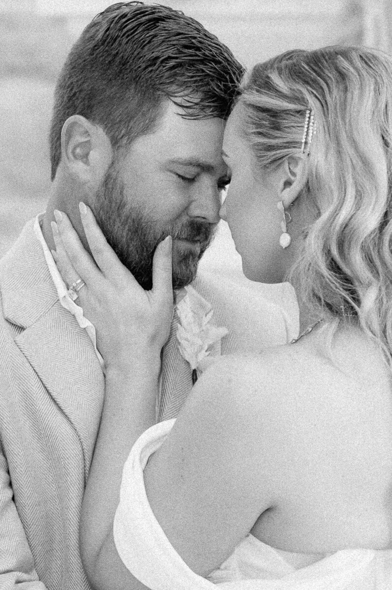 black and white photo of couple
