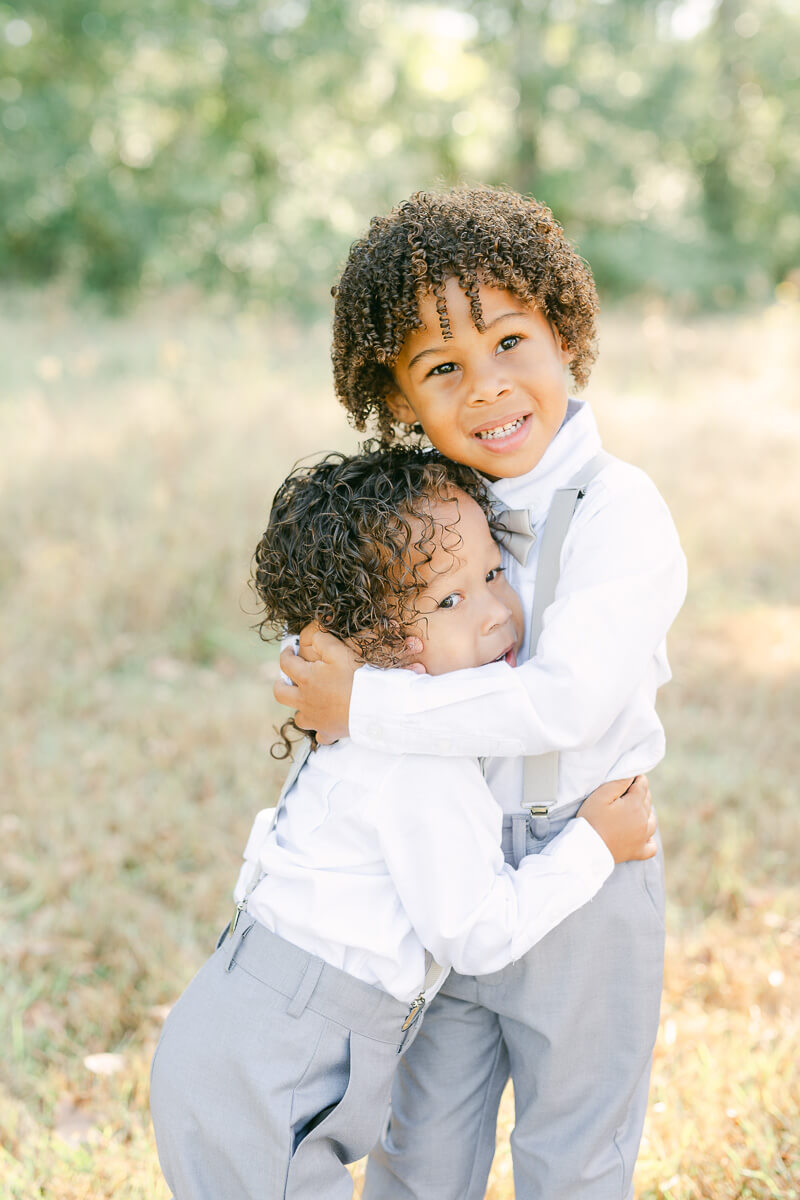 ring bearers wearing suspenders