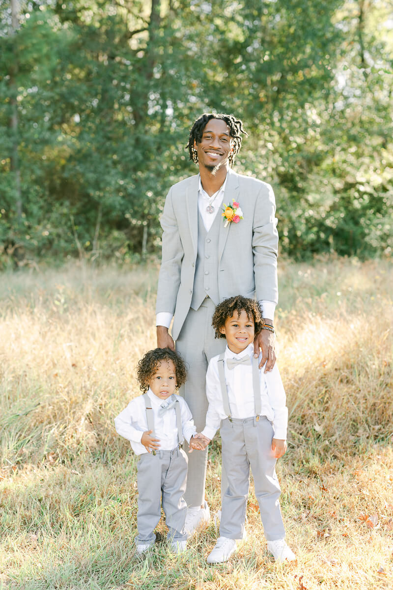 groom with two ring bearers 