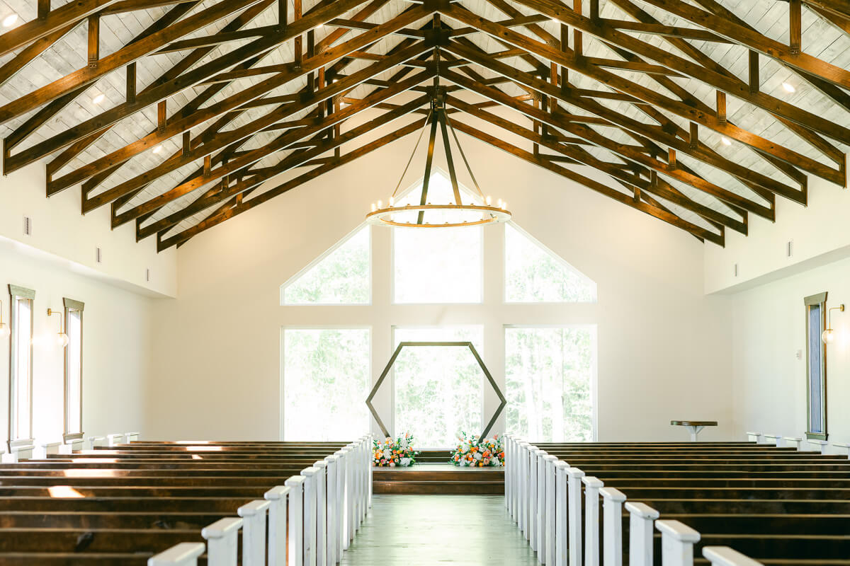 inside the magnolia meadows wedding chapel