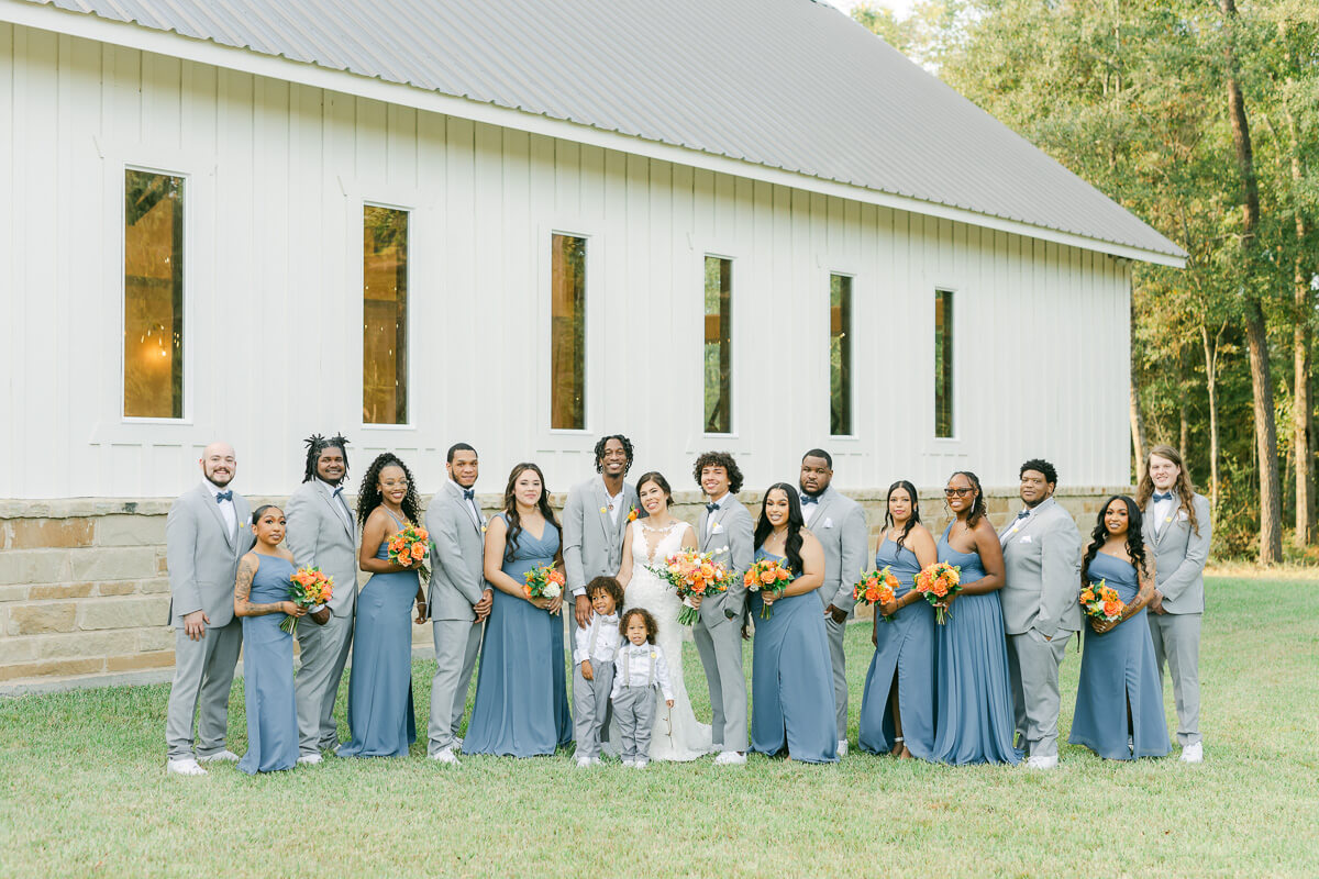 wedding party at magnolia meadows wedding venue 