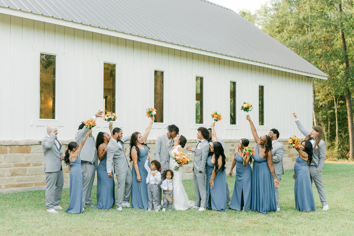 wedding party at magnolia meadows wedding venue 