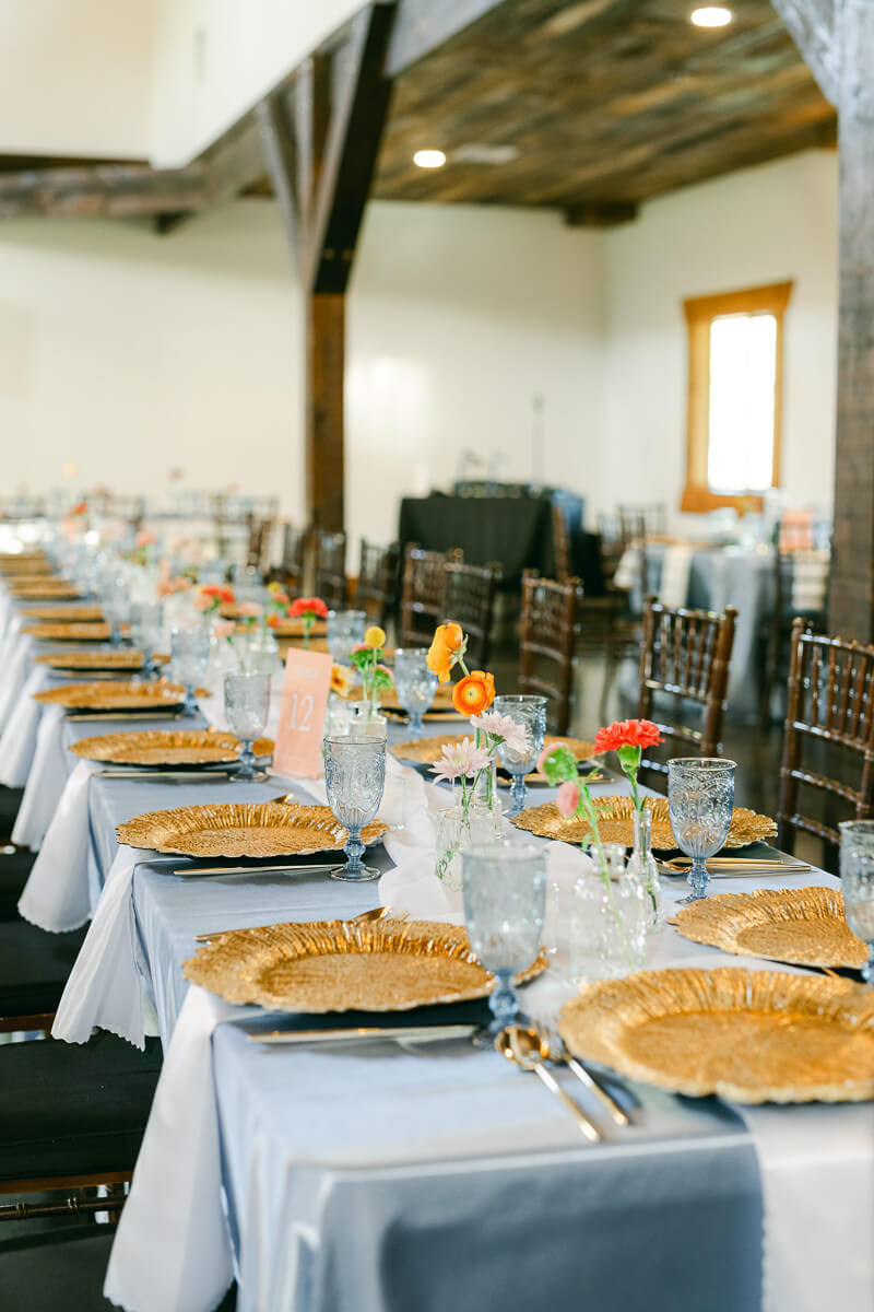 reception table inside magnolia meadows 