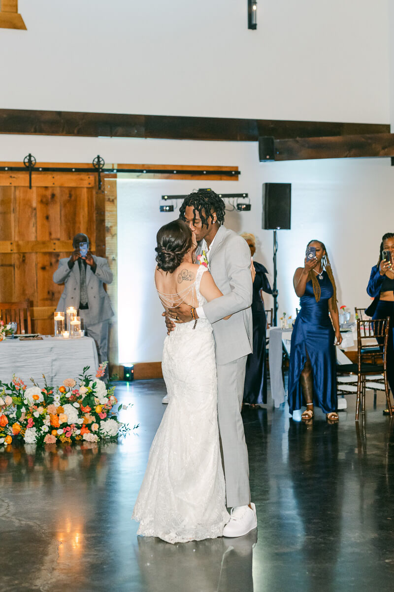 first dance for couple at their magnolia meadows wedding