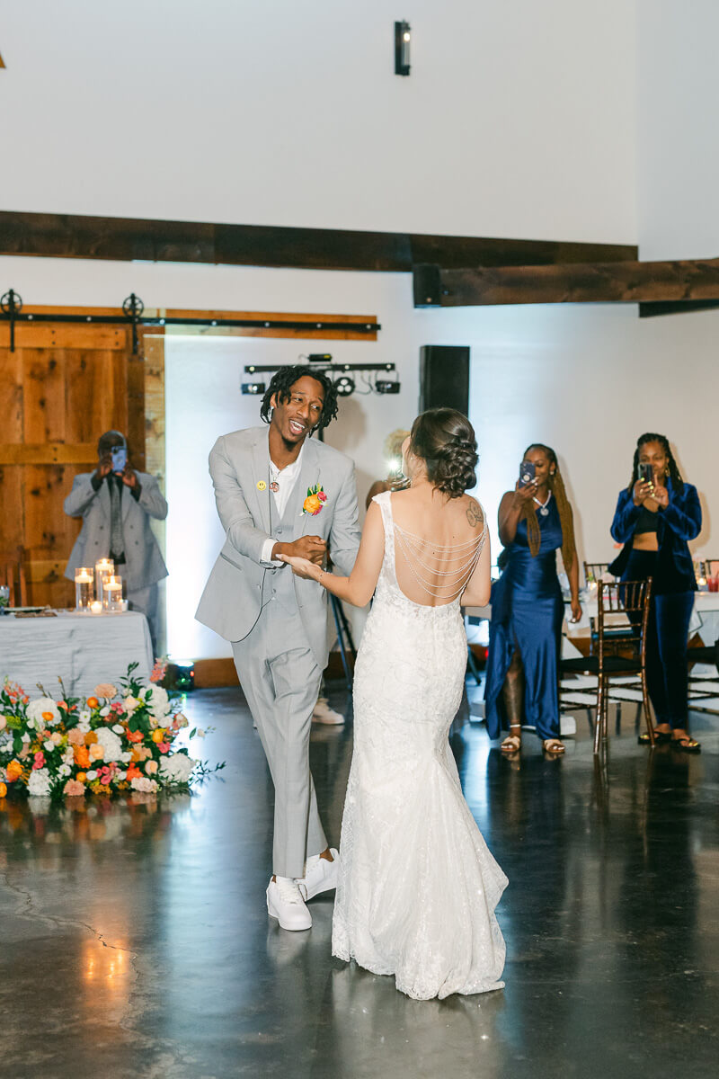 first dance for couple at their magnolia meadows wedding