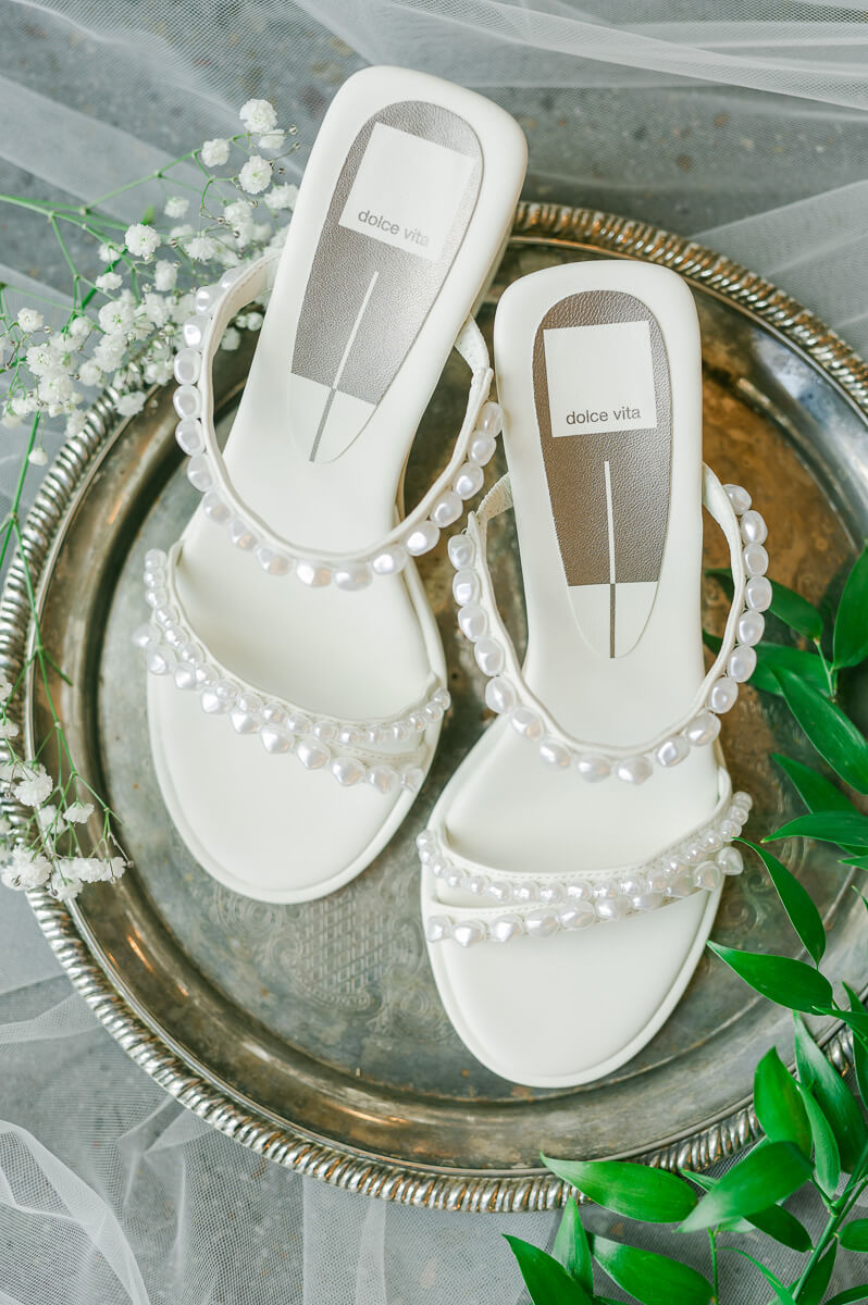 wedding shoes at The Peach Orchard wedding venue