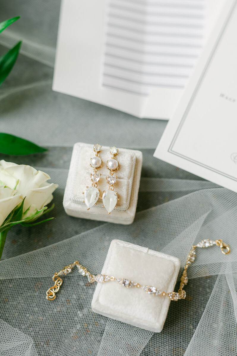 bridal jewelry photographed by Houston wedding photographer 