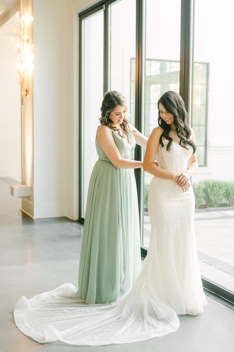 a bride at The Peach Orchard wedding venue