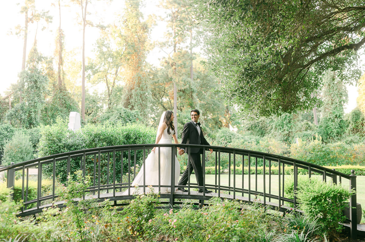 couple walking at The Peach Orchard wedding