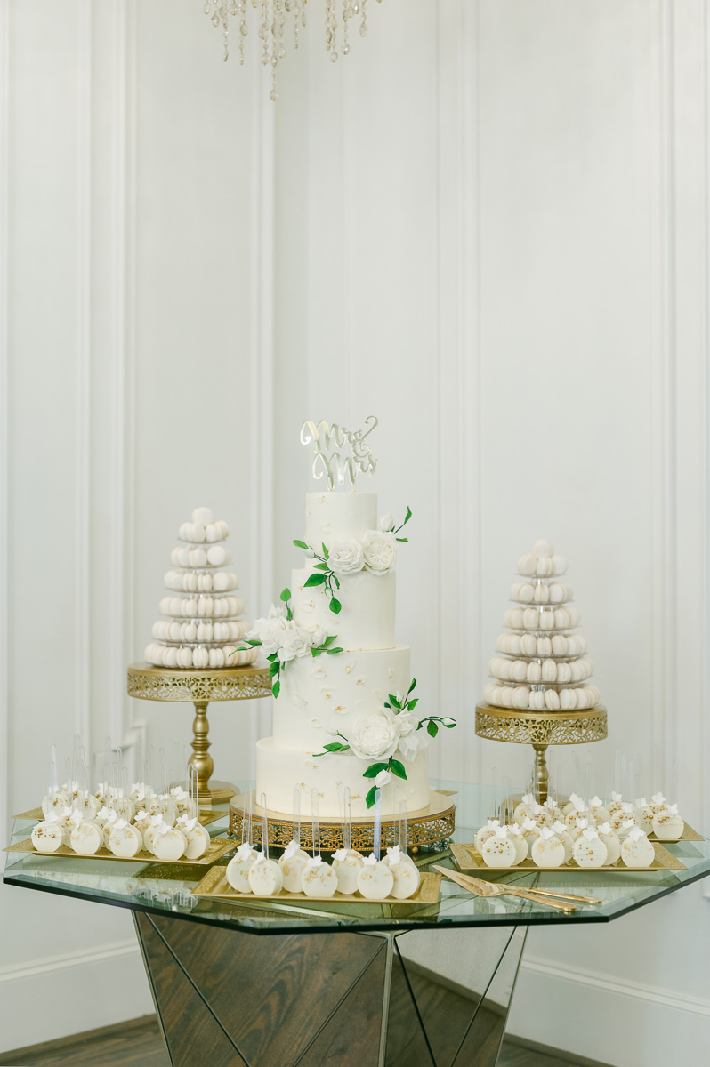 white cake at The Peach Orchard wedding venue