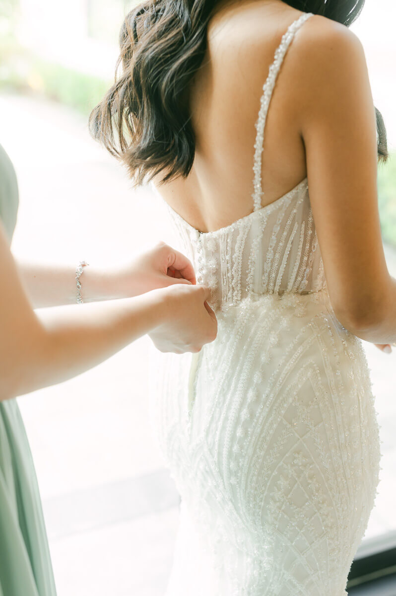 delicate beaded wedding dress