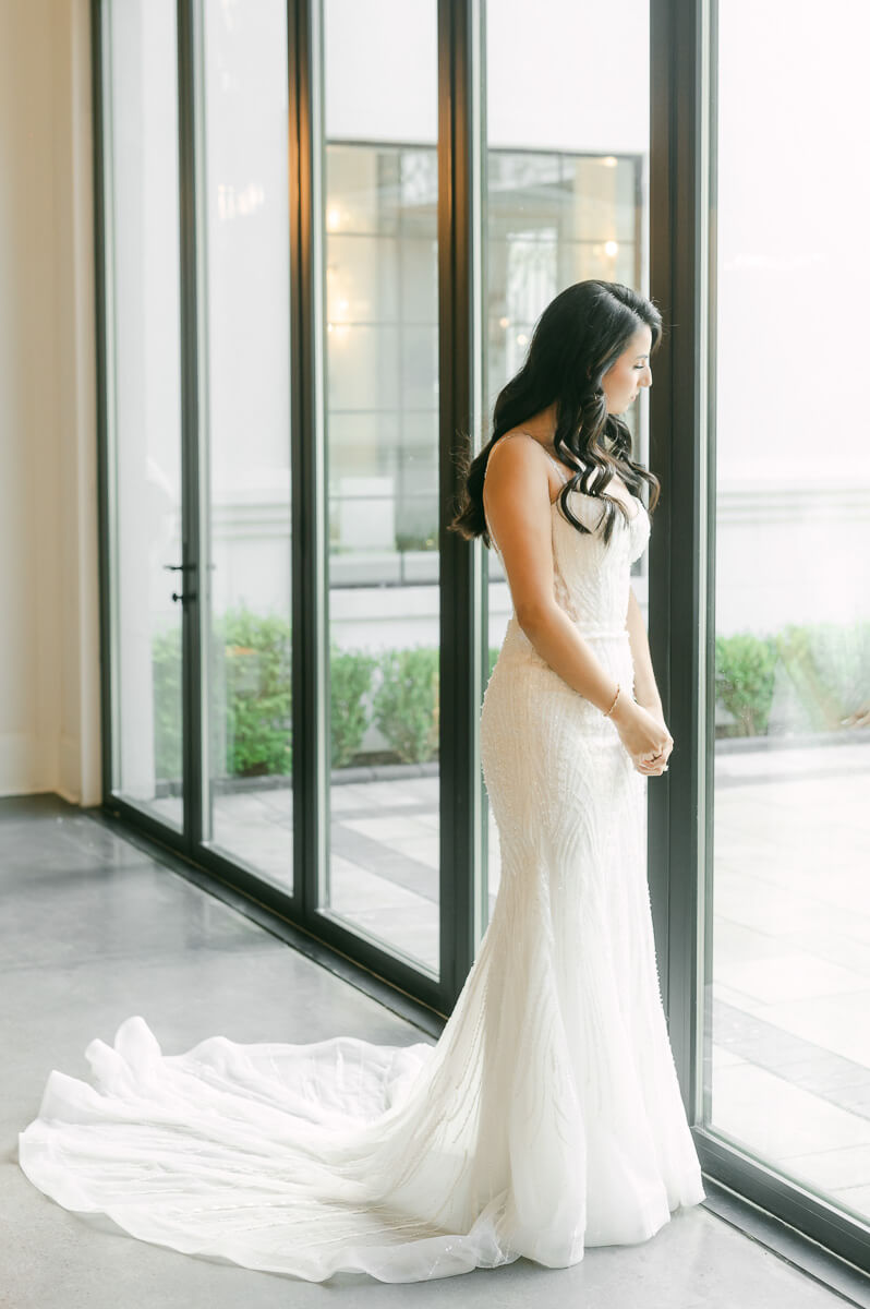 a bride at The Peach Orchard in The Woodlands