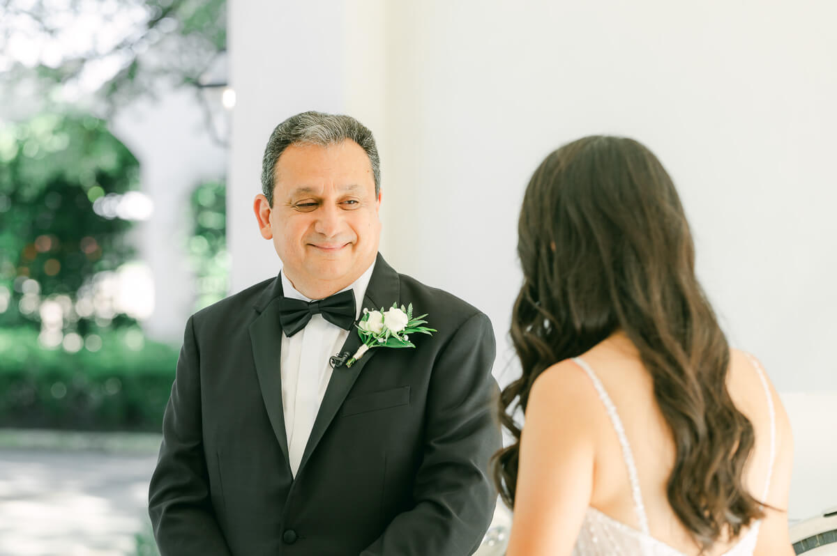 bride's father during first look