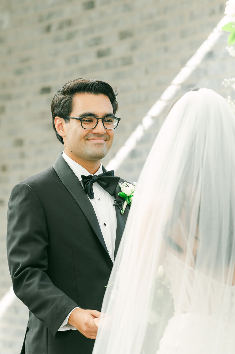 couple during their ceremony at The Peach Orchard wedding venue