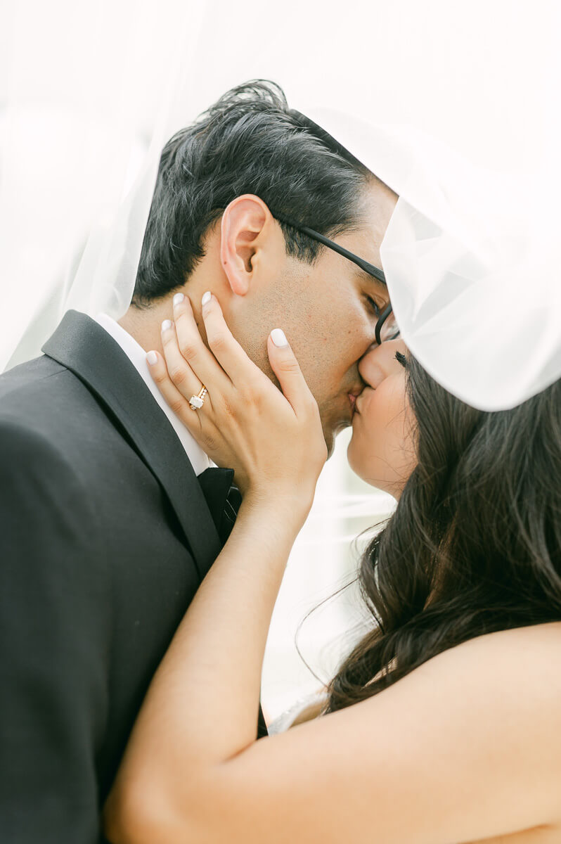 couple at their The Peach Orchard wedding in Houston 