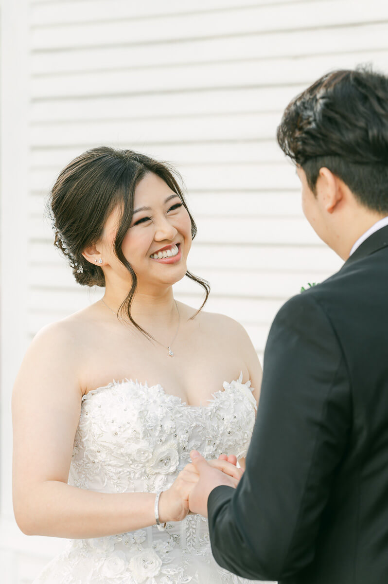 first look outside cross key acres wedding venue