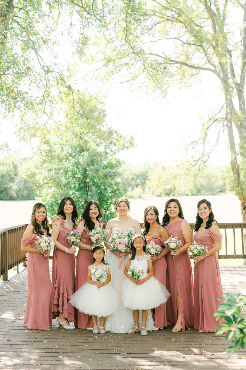 wedding party at cross key acres in richmond texas