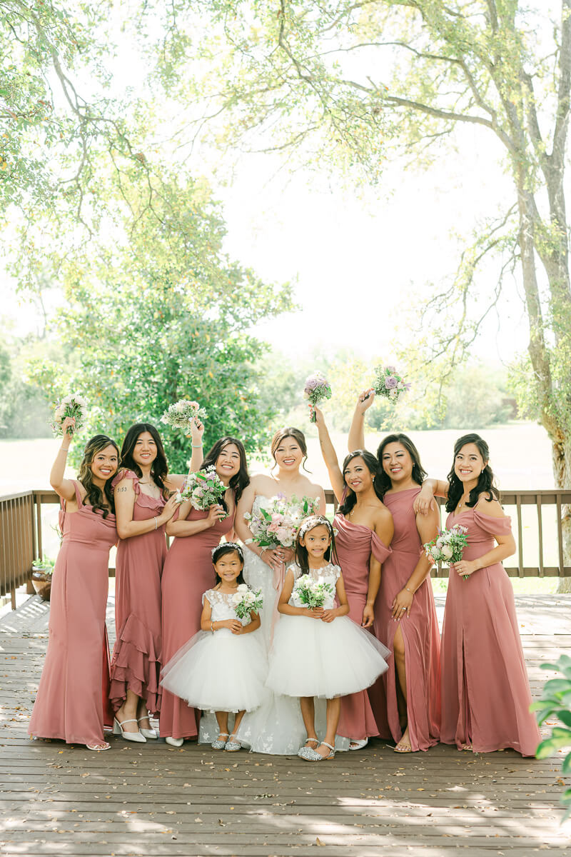 wedding party at cross key acres in richmond texas