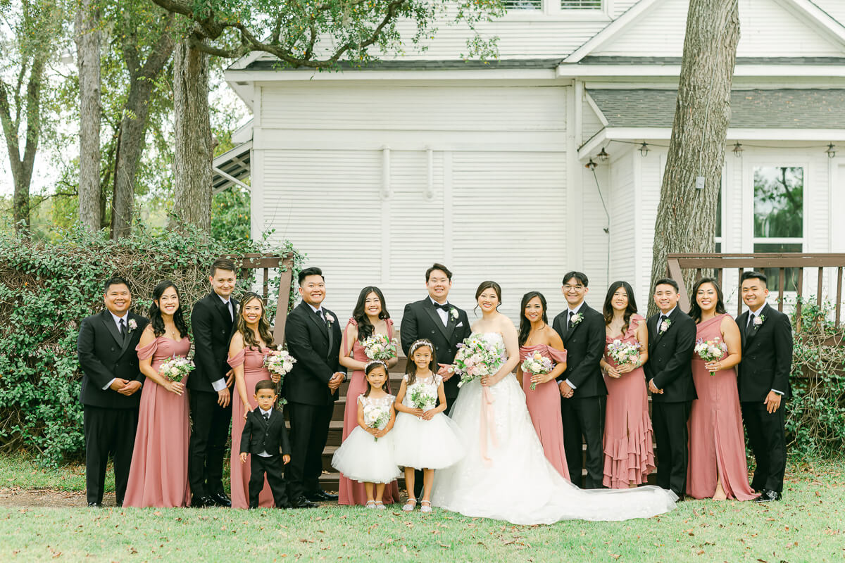 wedding party at cross key acres in richmond texas