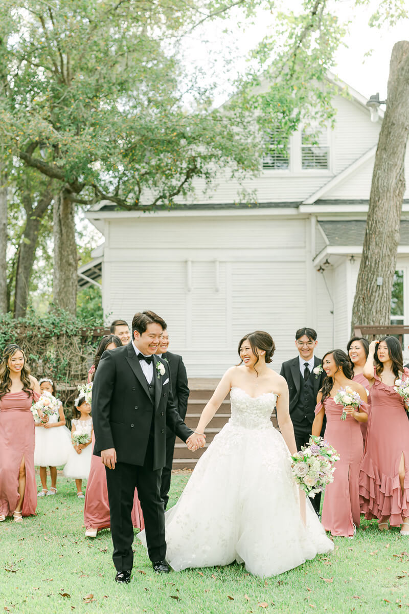 wedding party at cross key acres in richmond texas