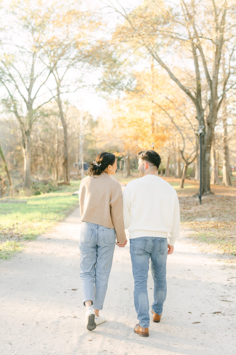 engaged couple in cypress texas at their engagement session