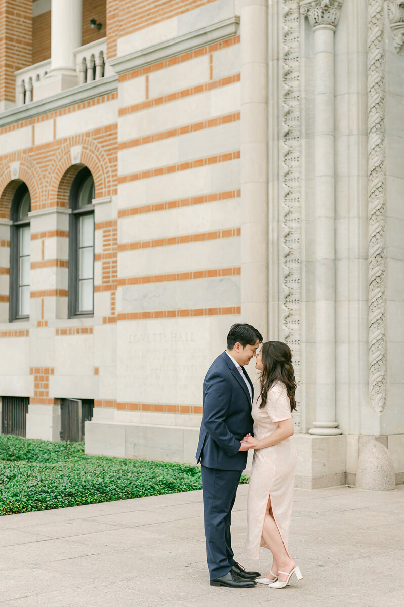 A couple in front of Rice University