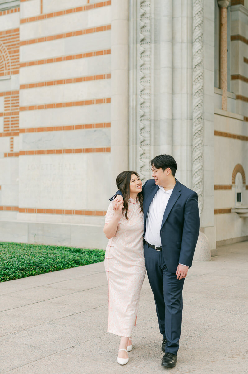 A couple in front of Rice University