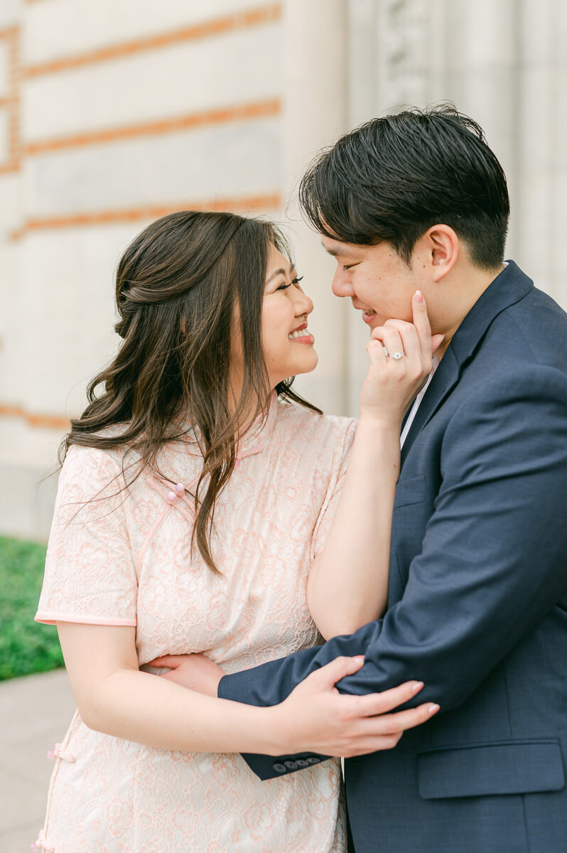 A couple in front of Rice University