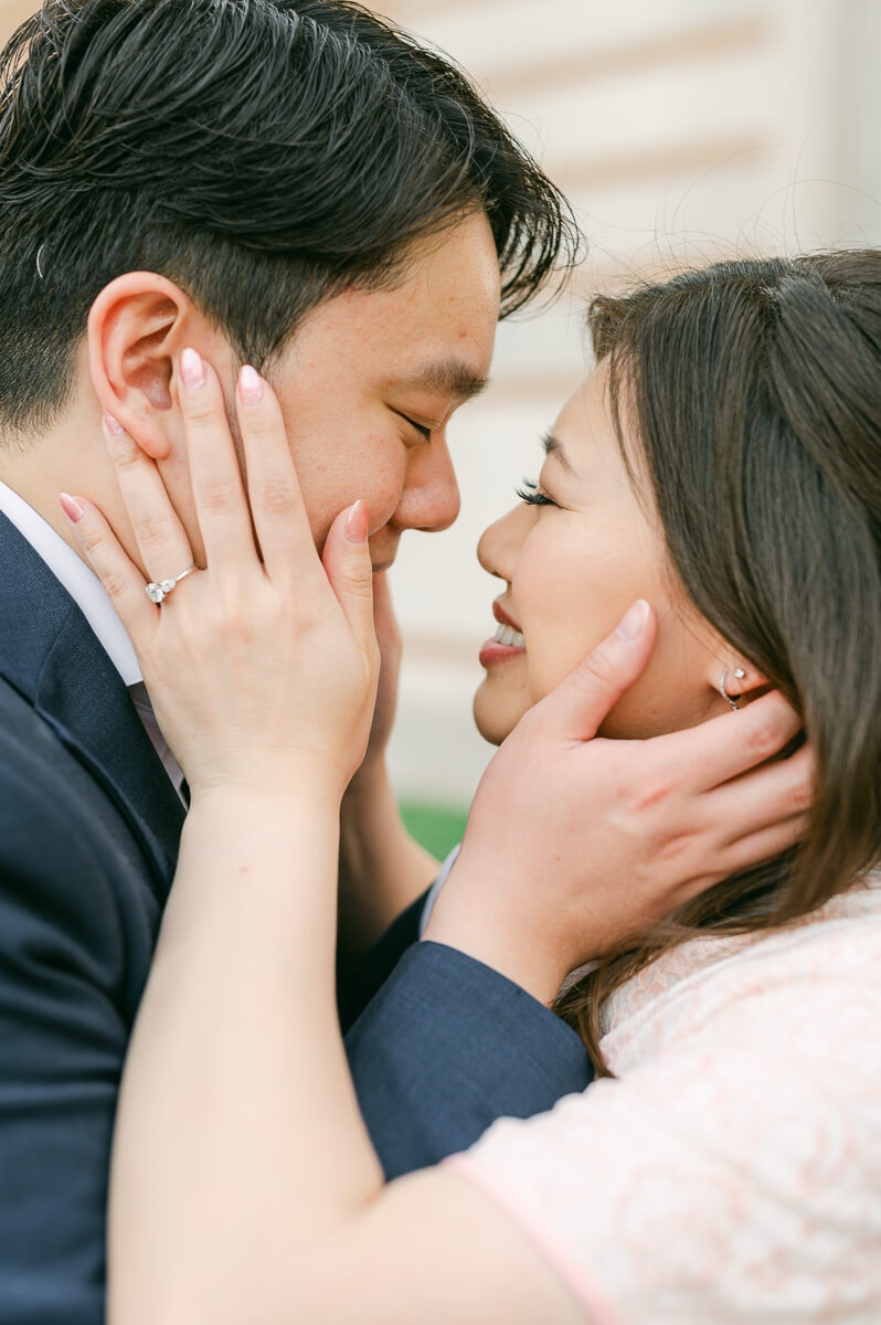 A couple in front of Rice University