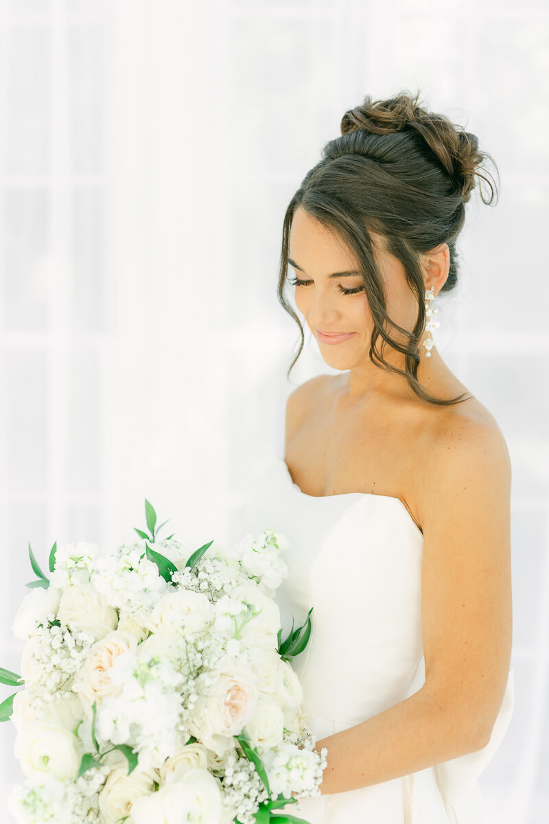 a bride at her bridal session in houston texas