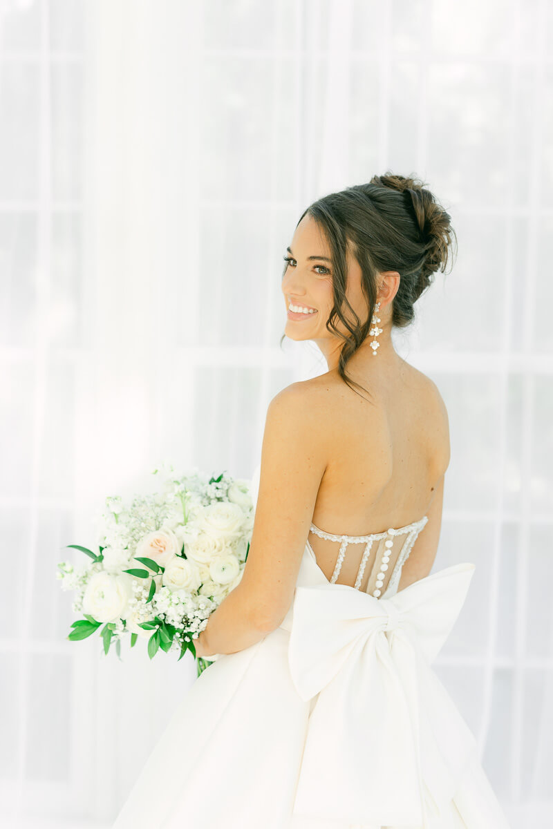 a bride at her bridal session in houston texas