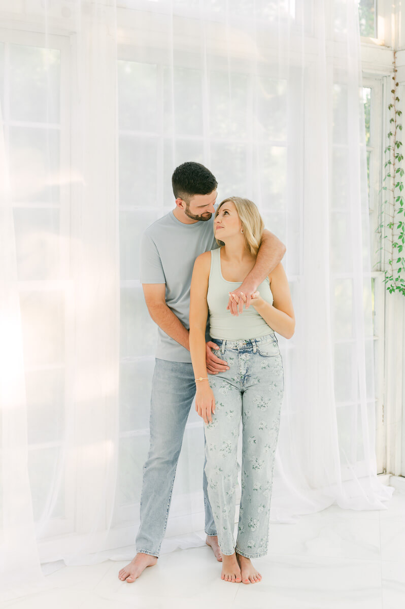 engaged couple by houston engagement photographer