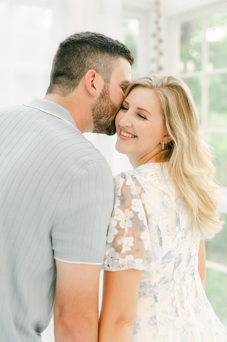 engaged couple at the oak atelier houston texas